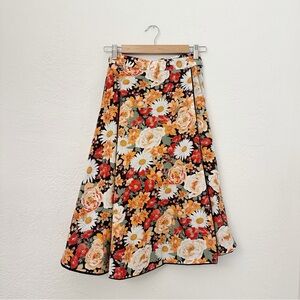 Vintage Floral Wrap Skirt